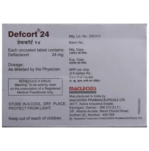 defcort 24mg tablet 6's
